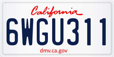 CA license plate 6WGU311