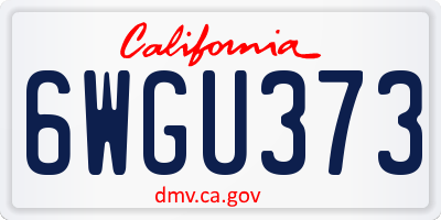CA license plate 6WGU373