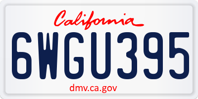 CA license plate 6WGU395