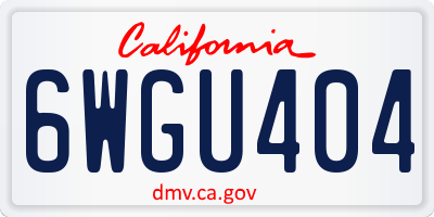 CA license plate 6WGU404
