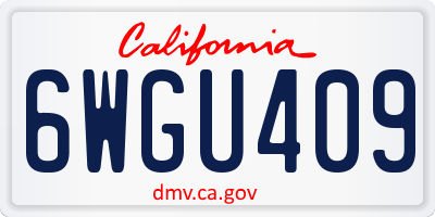 CA license plate 6WGU409