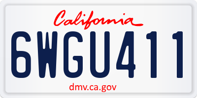 CA license plate 6WGU411