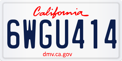 CA license plate 6WGU414