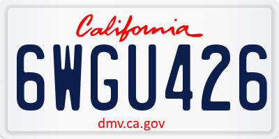 CA license plate 6WGU426