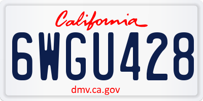 CA license plate 6WGU428