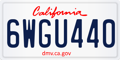 CA license plate 6WGU440