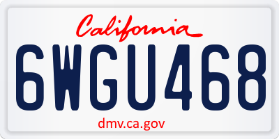 CA license plate 6WGU468
