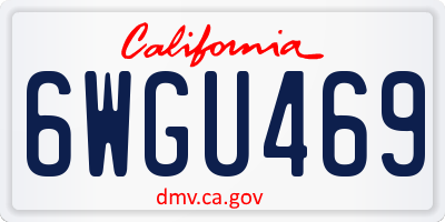 CA license plate 6WGU469