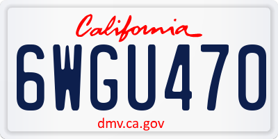 CA license plate 6WGU470