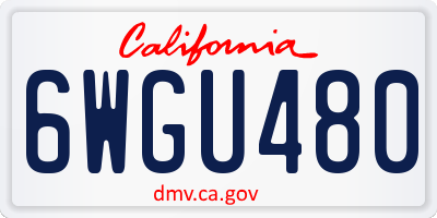 CA license plate 6WGU480