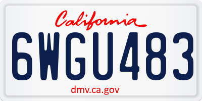 CA license plate 6WGU483