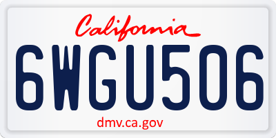 CA license plate 6WGU506