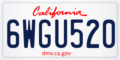 CA license plate 6WGU520