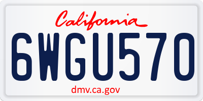 CA license plate 6WGU570