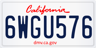 CA license plate 6WGU576