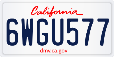 CA license plate 6WGU577