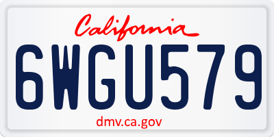 CA license plate 6WGU579