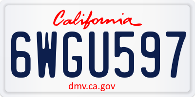 CA license plate 6WGU597