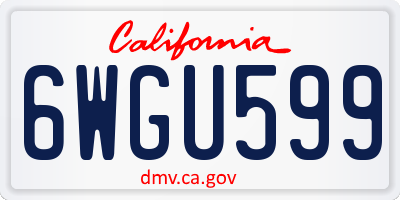 CA license plate 6WGU599