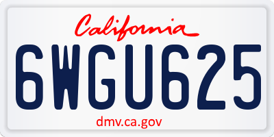 CA license plate 6WGU625