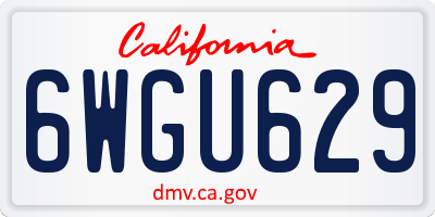 CA license plate 6WGU629