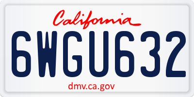 CA license plate 6WGU632