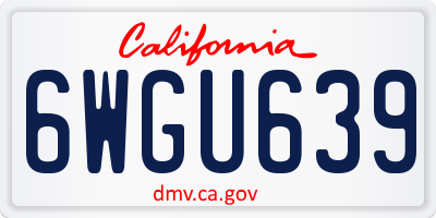 CA license plate 6WGU639