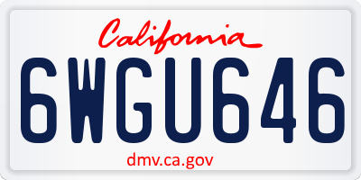 CA license plate 6WGU646