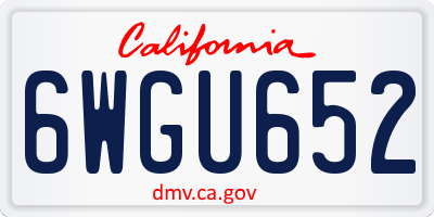 CA license plate 6WGU652