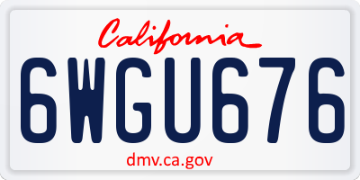 CA license plate 6WGU676