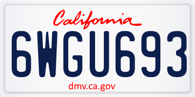 CA license plate 6WGU693