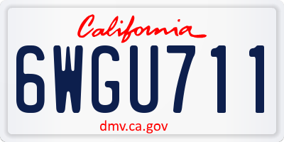 CA license plate 6WGU711