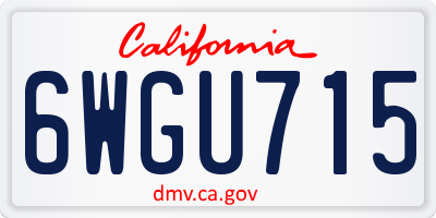 CA license plate 6WGU715