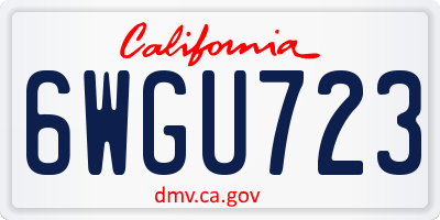 CA license plate 6WGU723