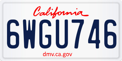 CA license plate 6WGU746