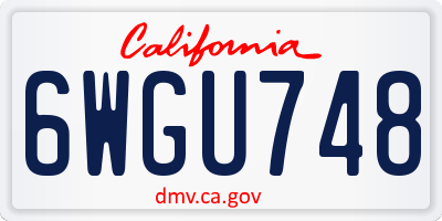 CA license plate 6WGU748