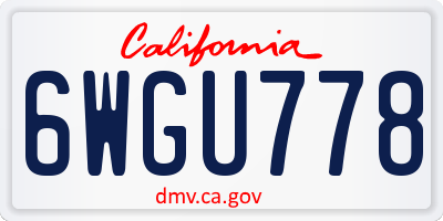 CA license plate 6WGU778
