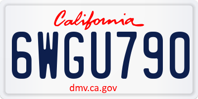 CA license plate 6WGU790