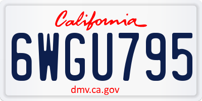 CA license plate 6WGU795