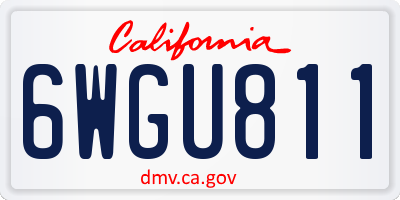 CA license plate 6WGU811