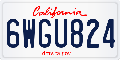 CA license plate 6WGU824