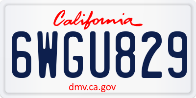 CA license plate 6WGU829