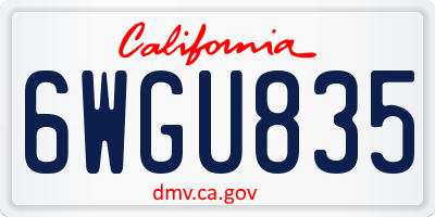 CA license plate 6WGU835