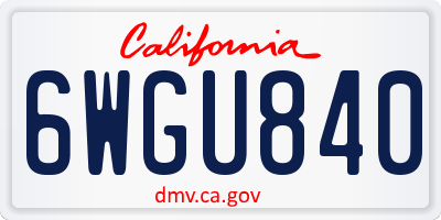 CA license plate 6WGU840