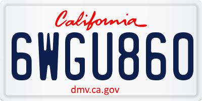 CA license plate 6WGU860