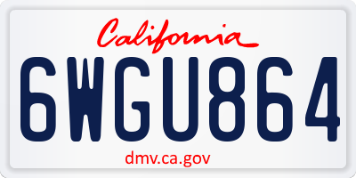 CA license plate 6WGU864