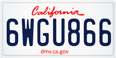 CA license plate 6WGU866