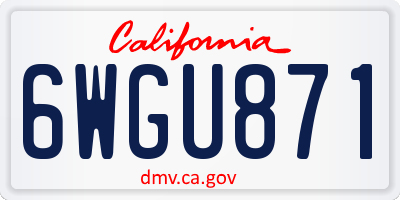 CA license plate 6WGU871