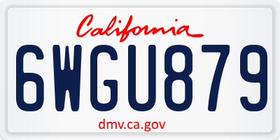 CA license plate 6WGU879