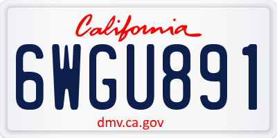 CA license plate 6WGU891